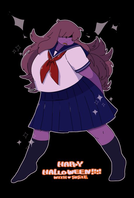 セーラースージィちゃん
(夏服、スケバン、セーラームーン、ちょっとえっち?)

#DELTARUNE 
#HappyHalloweenWithSusie 