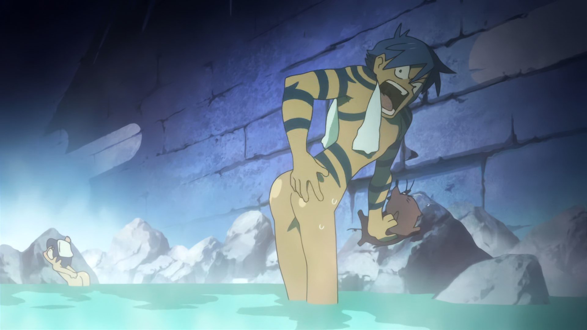 Ruben on X: "Gurren Lagann (6/27): Boy, this episode was stupid. 100% pure  comedy and fan service with all possible onsen episode tropes, but not as  servicy as it could've been. To