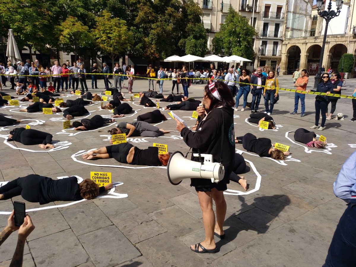 PodemosLGN's tweet photo. Logroño #Antitaurino. La tortura no es arte y no es cultura.🐂🐂Por una cultura compatible con el bienestar y la vida animal. #ValoresdeCiudad #SanMateo2019. https://t.co/YyV6BBXugT