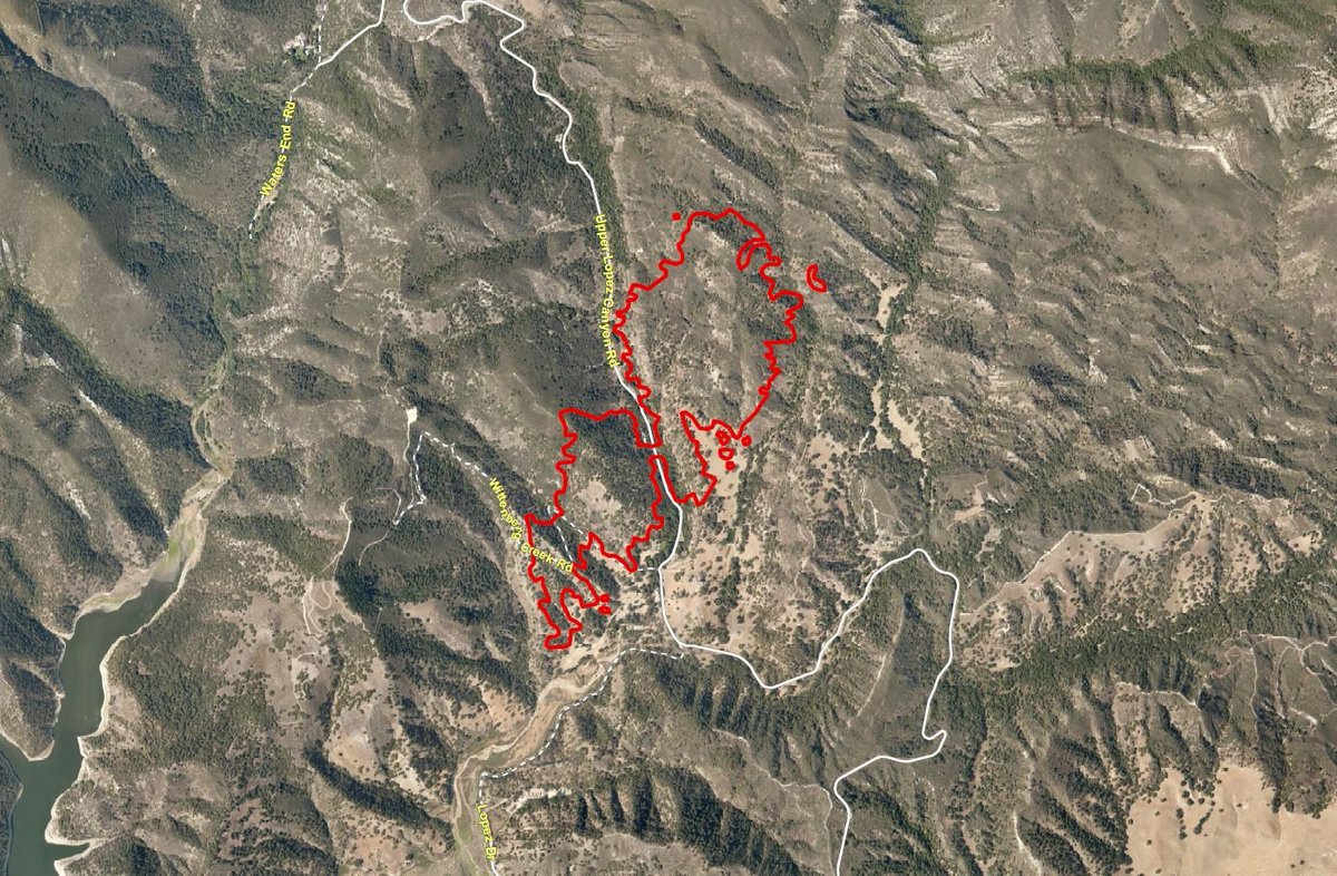 CALFIRE_SLO's tweet image. Location of #LopezFire from infrared data provided by fsapps.nwcg.gov/nirops/pages/a….