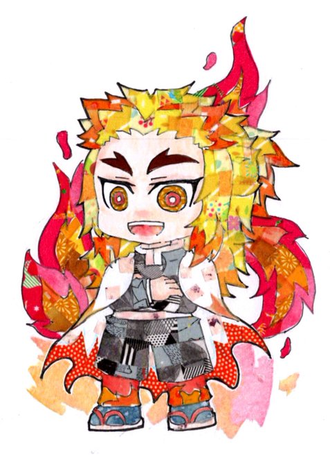 りんさんがTwitterに投稿した煉獄杏寿郎(鬼滅の刃)のイラスト。