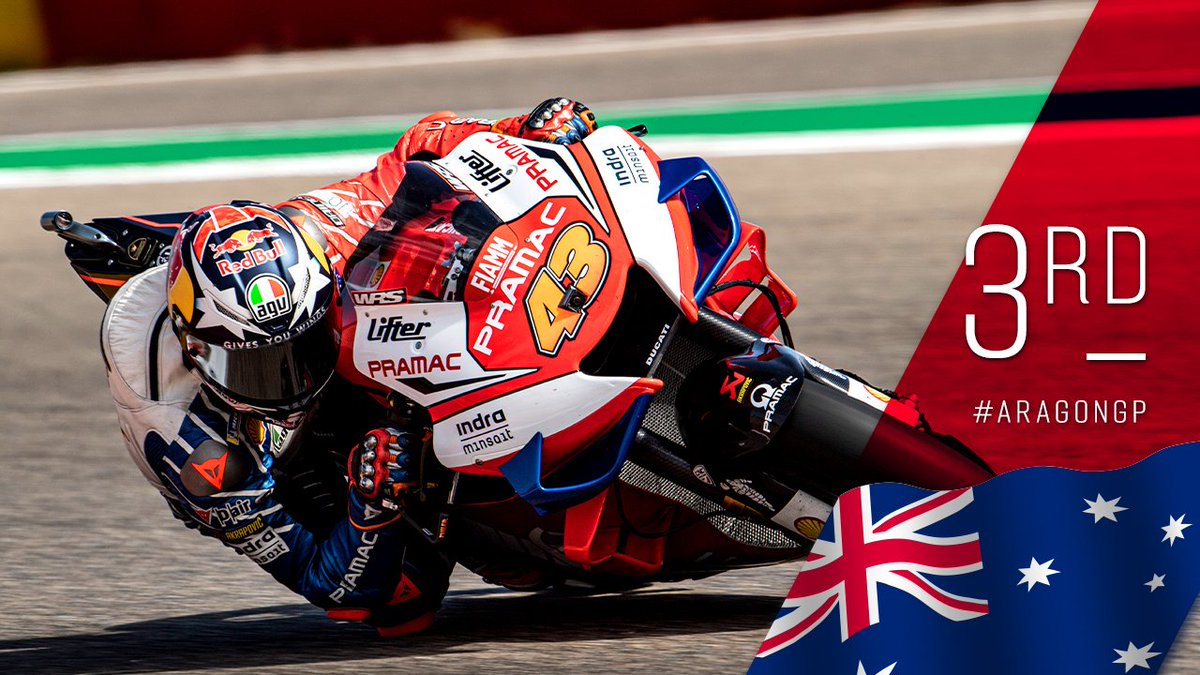 ausmotogp's tweet photo. His third podium for the year! 🇦🇺
@jackmilleraus has put in an outstanding performance #AragonGP #MotoGP https://t.co/akhUth83kd