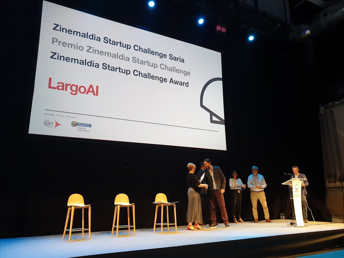 josebalaka's tweet photo. Zinemaldia & Technology. And the winner is... LargoAI, congratulations, zorionak! @tecnalia @sansebastianfes @Petronor_Info @tabakalera @grupospri @Vicomtech #zinetec19 https://t.co/Y8LszXoVgI
