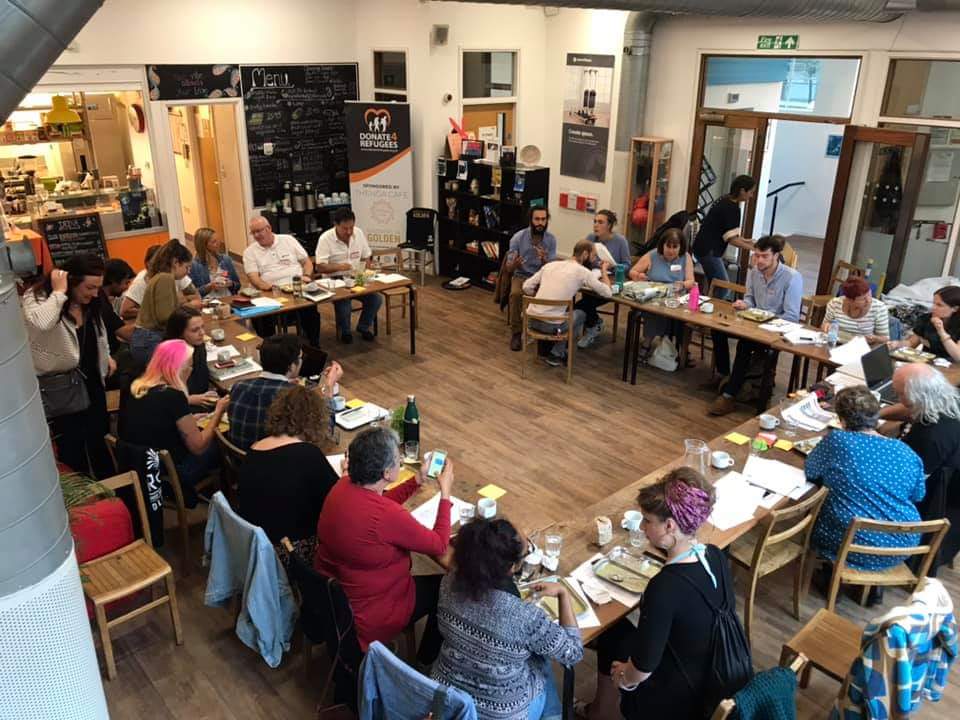 There are some great people representing great voluntary groups participating in the #GLG19 Meeting at #ThengaCafe in London today discussing a number of Support Programmes for #Refugee families in #France and #Greece during the next 6 months #collaboration #teamwork