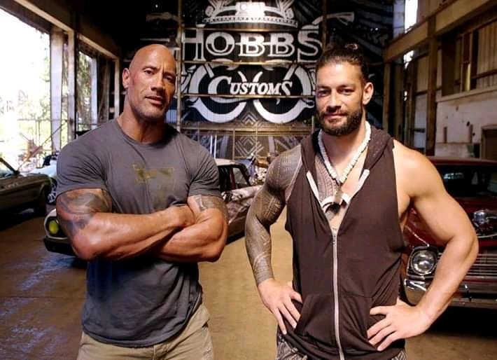 RR_TheBigDog's tweet photo. Brothers. 
#romanreigns #therock #romanempire #wwe #HobbsAndShaw #wweraw #sdlive https://t.co/ZT4hyIhDzD