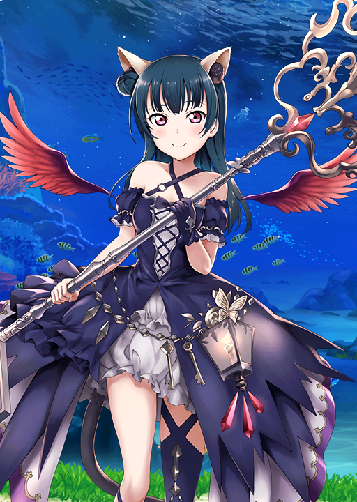 LLSIF_picture's tweet photo. 2170 SSR津島善子【純血と漆黒の契約】P〇 Shadowverseコラボ https://t.co/WEOCL1FwoQ