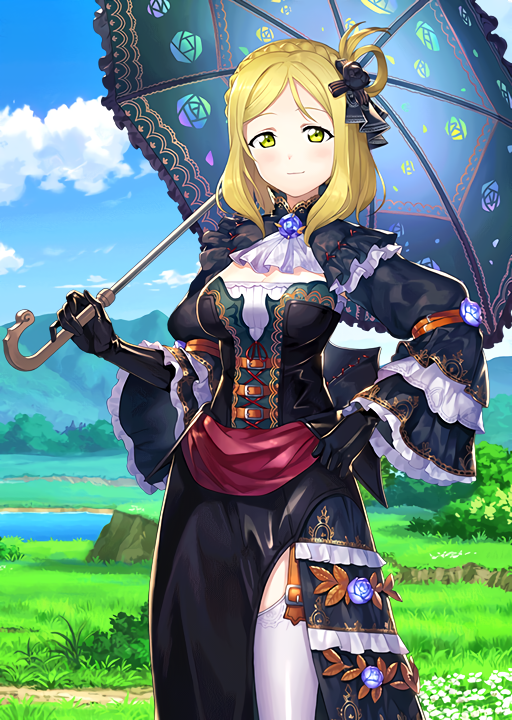 LLSIF_picture's tweet photo. 2172 SSR小原鞠莉【マリーのアンブレラ】C〇 Shadowverseコラボ https://t.co/Lpl6KGAzIn