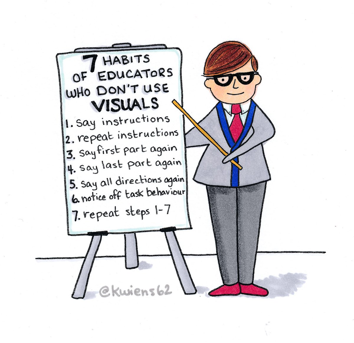 MindShiftKQED's tweet image. Visuals like a schedule, time timer or scripted routine can save you from answering the same questions over and over and over again. #sketchnote via @kwiens #edchat #teaching #ELLchat