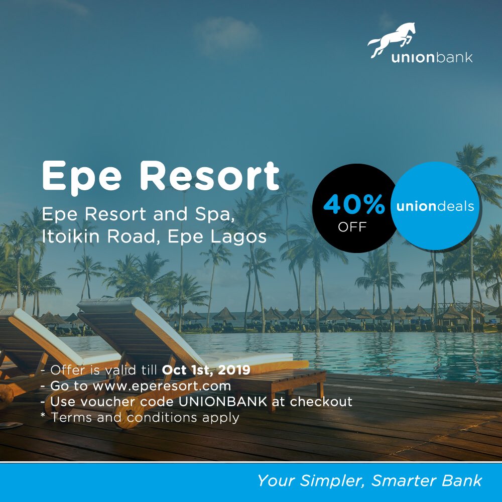 UNIONBANK_NG's tweet photo. Pack your bags, call your squad. It’s such a good day to visit the resort. 😌 🌞
Get 40% discount using voucher code UNIONBANK at checkout.
#EpeResort #UnionDeals #VoucherCode #BeachDay #SundayFunday #UnionBank #YourSimplerSmarterBank https://t.co/Js2a1SuU1C