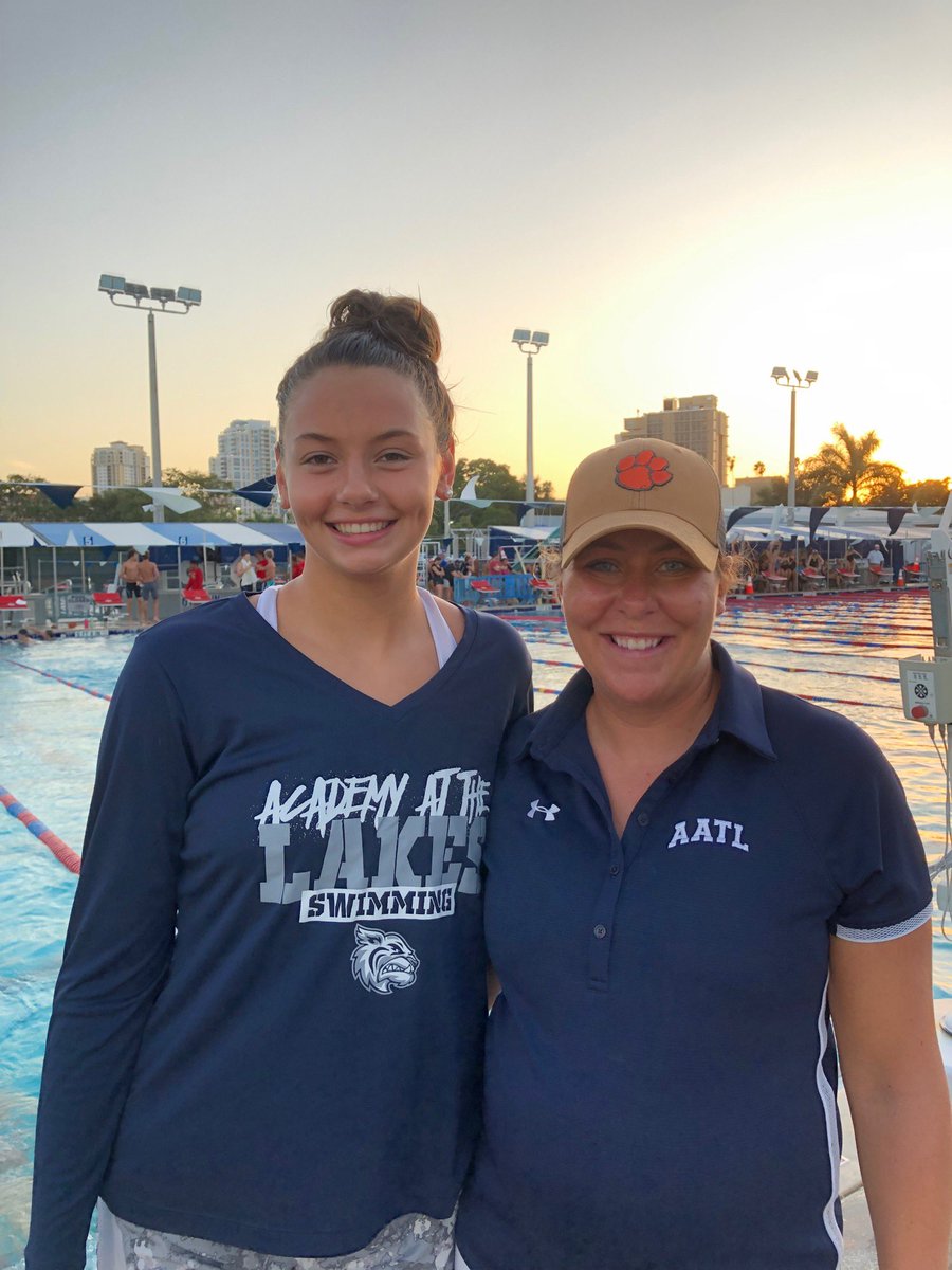 AATLswim's tweet photo. We have a three-peat on our hands! McKenna broke her own record in the 100 free for the 3rd consecutive year at the Tampa Bay Classic! #wildcatswimming #swimfast #speedybrows https://t.co/rJ5xBPreOx