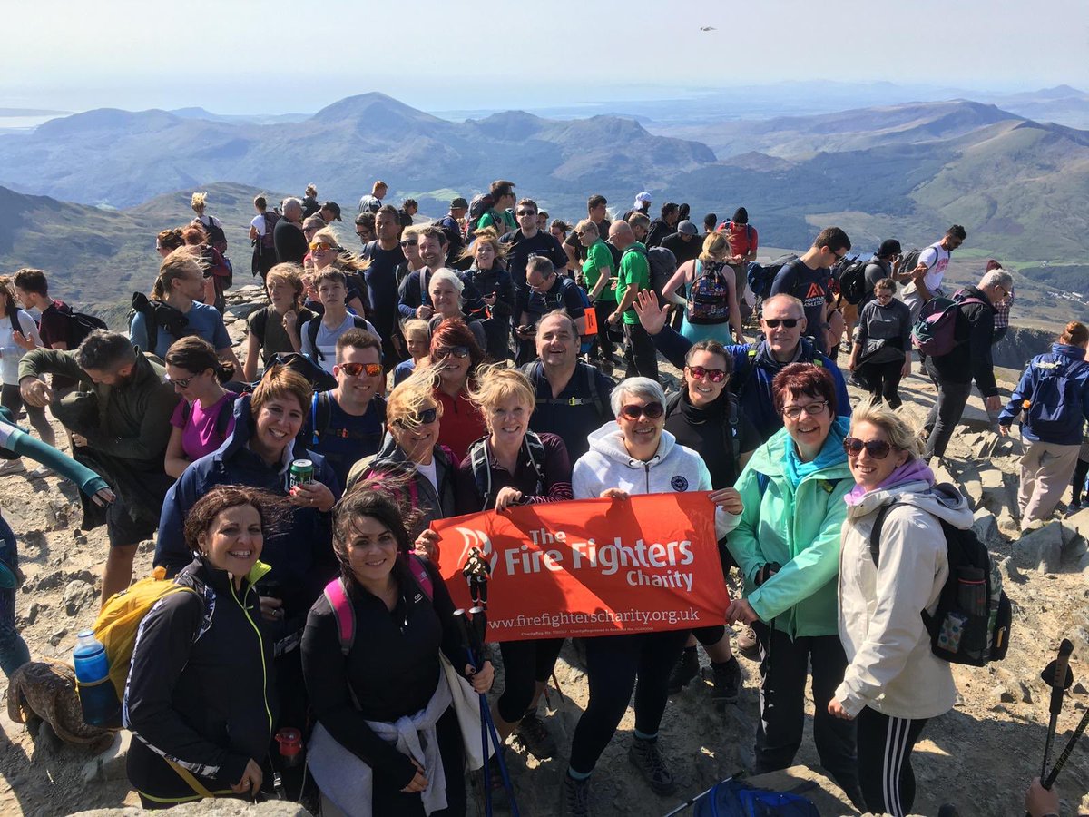 NW_Fire_Control's tweet photo. We did it!! We had a glorious day to walk to the summit of Snowdon with an amazing team. We have raised to date £1285.00 and still collecting 😁 for @firefighters999 Thank you to everyone who has supported us ❤️❤️❤️ https://t.co/fmIkBup8Pk