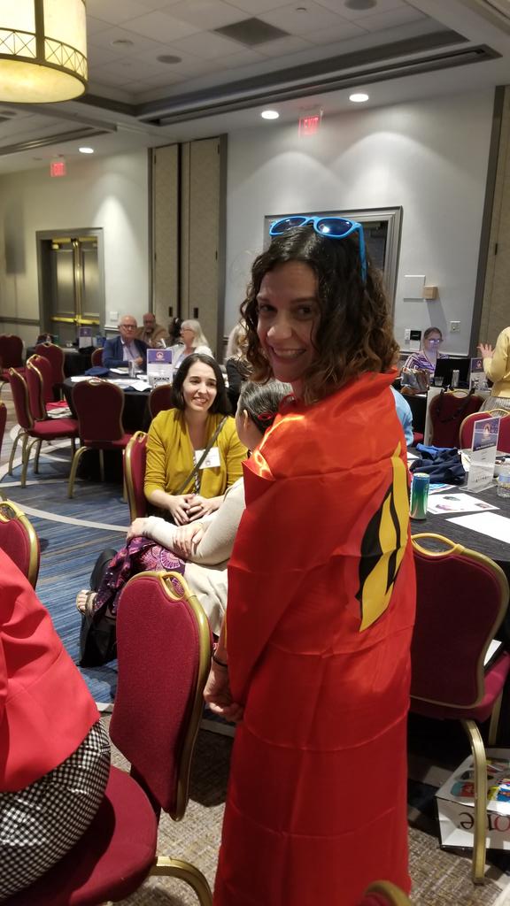 mrsmediatech's tweet image. Look who's rocking the #LegendsofLearning Cape! Way to represent #LibrarySuperHeroes everywhere. Happy birthday, @MarisaFiorito! #SLJSUMMIT