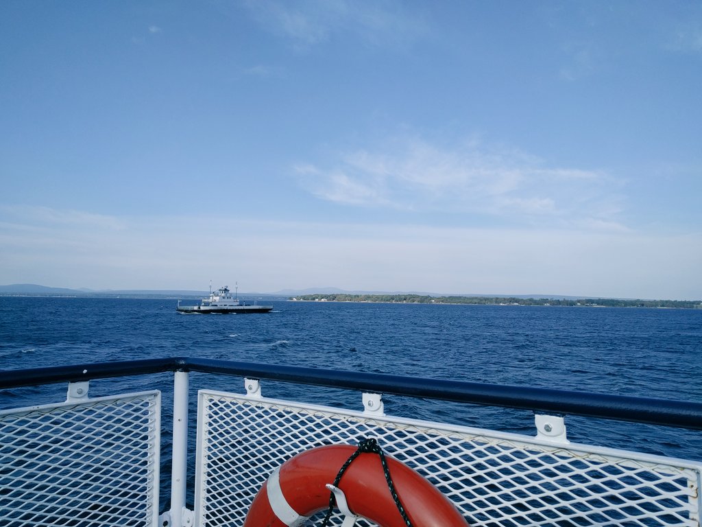 the_wylder's tweet photo. Ferry ride to a convention is honestly a great way to start the day. ^_^ (yes, I know I tweeted a bland water photo yesterday morning too, but this one is better XD) #plattsburghcc https://t.co/3BERJ9dbDy