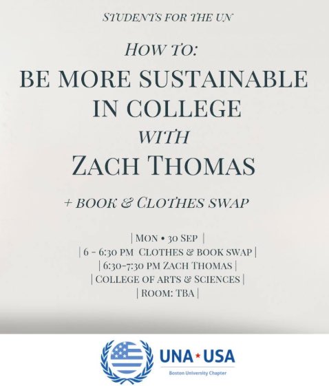 BU_IAA's tweet photo. Want to learn more about sustainability? Always wanted to participate in a book swap or clothing swap? Join us on Monday! https://t.co/4pj9KliHvI