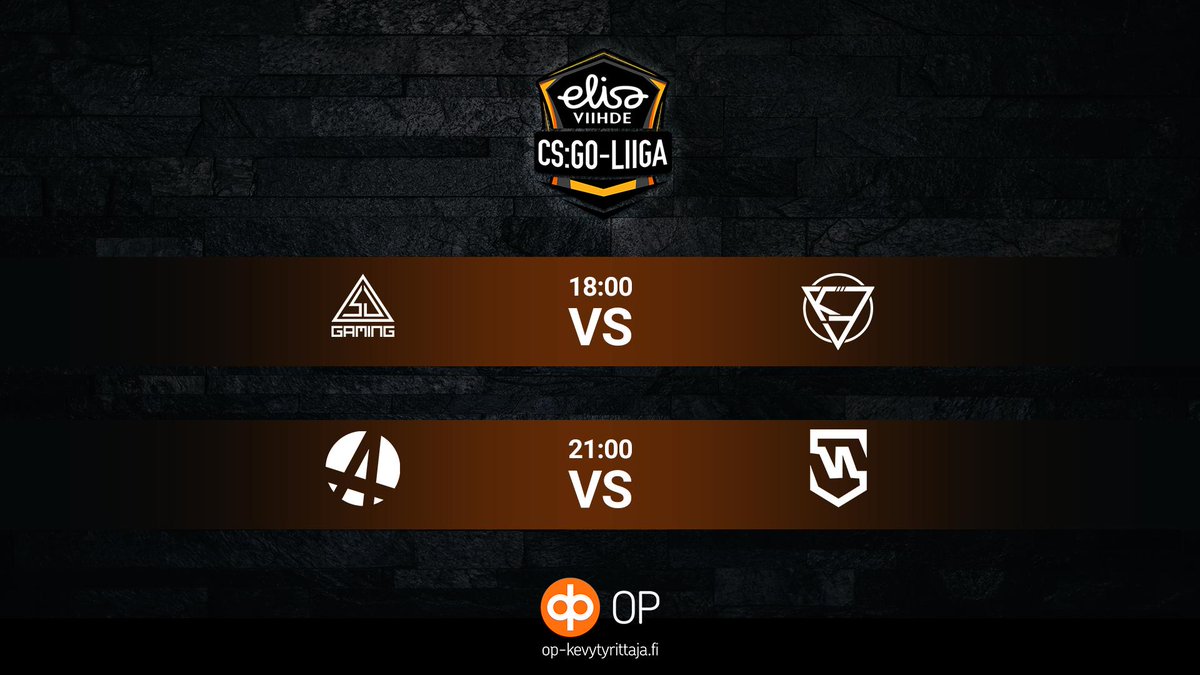 ElisaEsports's tweet photo. Kaksi kivenkovaa ottelua luvassa kynärin täyteiseen sunnuntaihin!

⌚: 18.00
⚔️: @SJGamingGG vs. @kovaesports

⌚: 21:00
⚔️: ajuri vs. @MenaceGG_fi

@esportsfinland #ElisaCSGO #CSliiga #esportsfi https://t.co/b6GDnobVQy