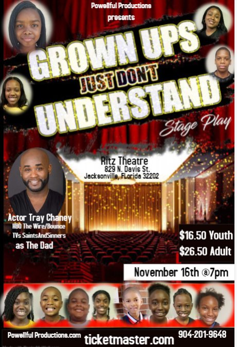 MrsShaunPowell's tweet photo. 12 year old tackles bullying,  self-esteem and peer pressure in her stage play Grown Ups Just Don't Understand. Jacksonville, Fl Nov 16th at the Ritz Theatre.@NoBully_org @stopbull @traychaney @RitzTheatreMsm https://t.co/mws4U1eOsj