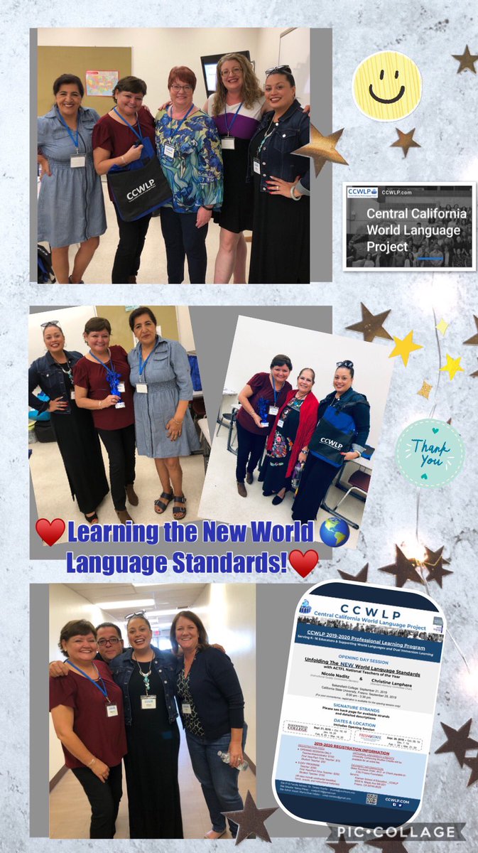 Dr_Elsie_Solis's tweet photo. What a great day @ccwlp workshop! Learned the new WL standards. There are still many WL, Dual Immersion, Spanish, Technology, etc...workshops available in Bakersfield and Fresno check out the link 😍🌎♥️🎉 https://t.co/zYnlgKIDhM… #worldlanguages #ccwlp #clta @PLNU @PLNUBake https://t.co/pgPTLW15CI