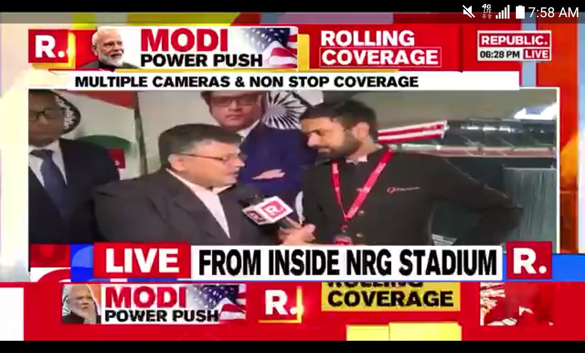 ManishMakin's tweet photo. Arnab is also here (or atleast his image is lol) 😅😂

#HowdyModi 

@republic https://t.co/gav8I1A8Ok