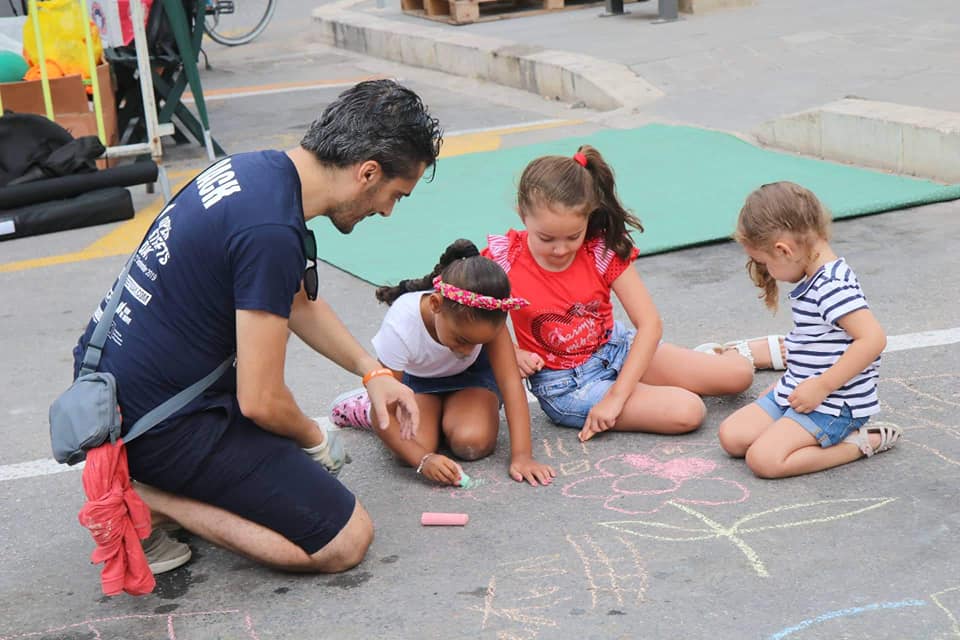 cynthiadebono's tweet photo. When parking spaces turn into playgrounds and people claim the streets #OpenStreetsDay  #Malta @ISCA_tweet 
#streetsareforpeople  #CarFreeDay https://t.co/yNwvDkN0V7