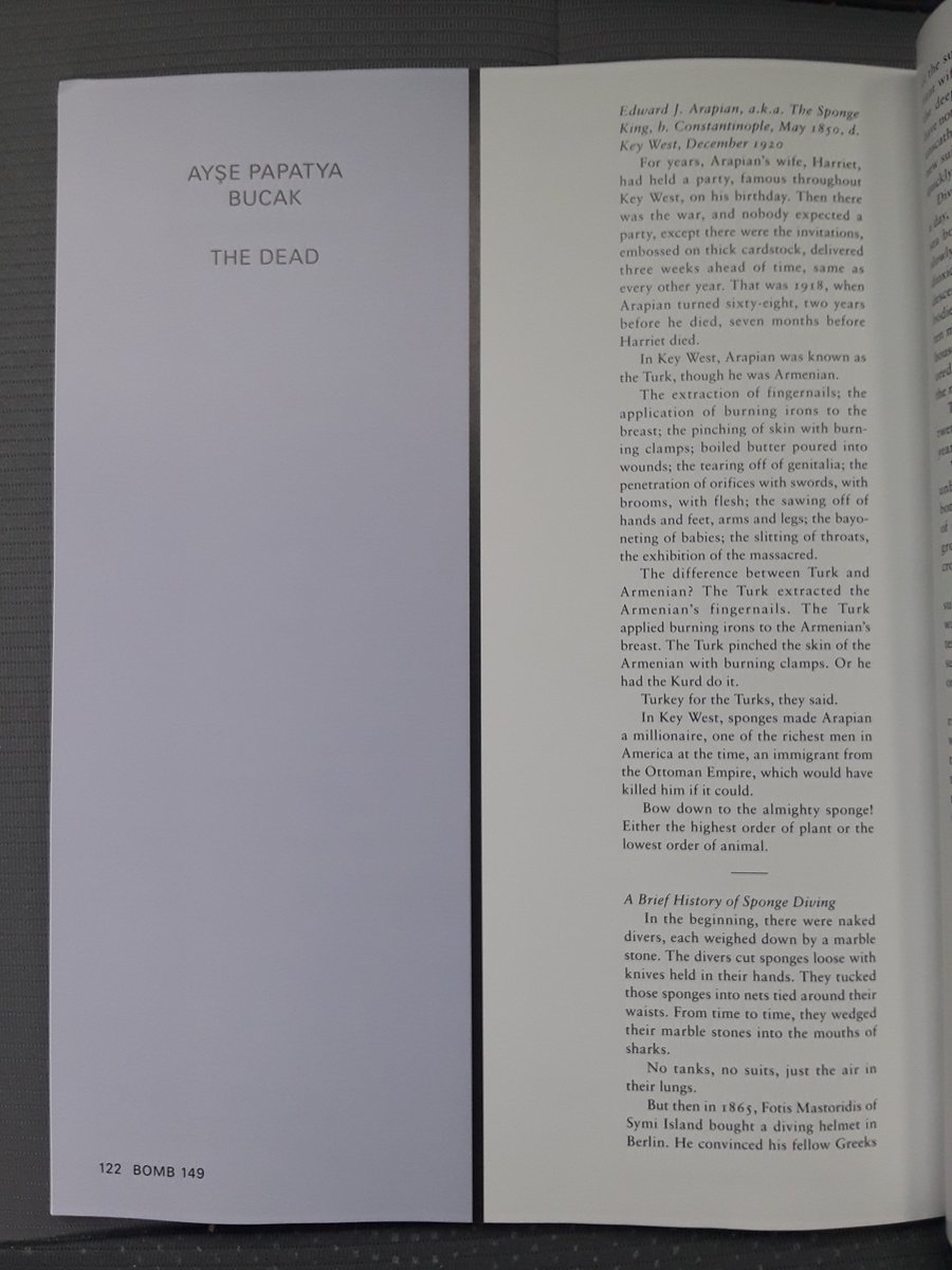 The last story I wrote for  #TheTrojanWarMuseum was "The Dead" out now in  @BOMBmagazine. I first read about AJ Arapian in Joy Williams's famous Florida Keys guidebook (yes, that Joy Williams) where she referenced the home of a Turkish sponger