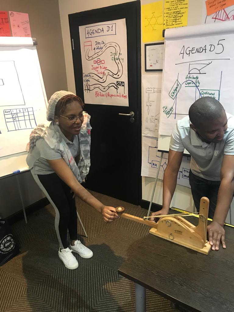 BMGI_SA's tweet photo. #LeanSixSigma Green Belt program delegates having fun in the Define phase of their training with instructor @pierredutoit6 
#operationalexcellence https://t.co/eGnWk6fEJY