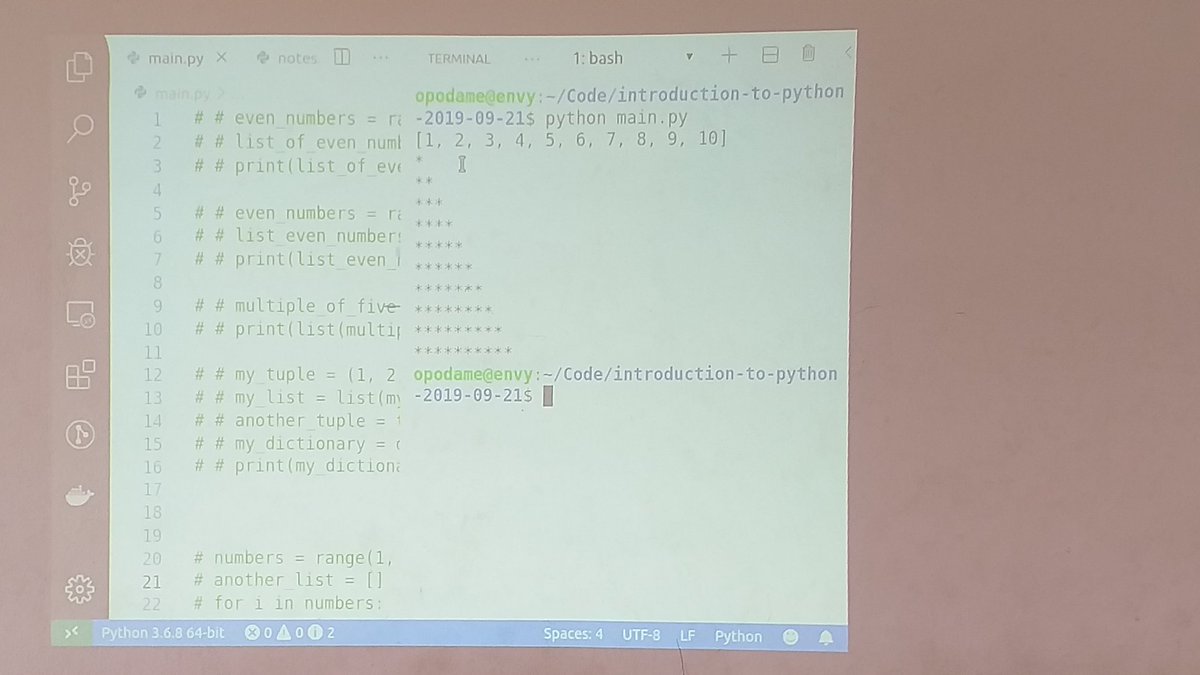 PyLadies_Kumasi's tweet image. Today we're learning about loops. We are learning how to use the range function to print a range of numbers or items. #BuildProjectsIn5Weeks #PyLadies #womenwhocodeinpython #PyLadieskumasi