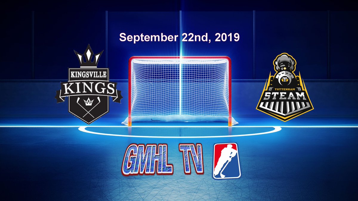 TheGMHL's tweet photo. Live Tonight on https://t.co/1TBBGt6fAN Link for this game is now available 
Sept22nd @ 3:00:00 PM
@kingsvilleJrA  vs @TottenhamSteam 
#gmhl #livehockey #hockey #gmhltv https://t.co/n1l66pjlvL