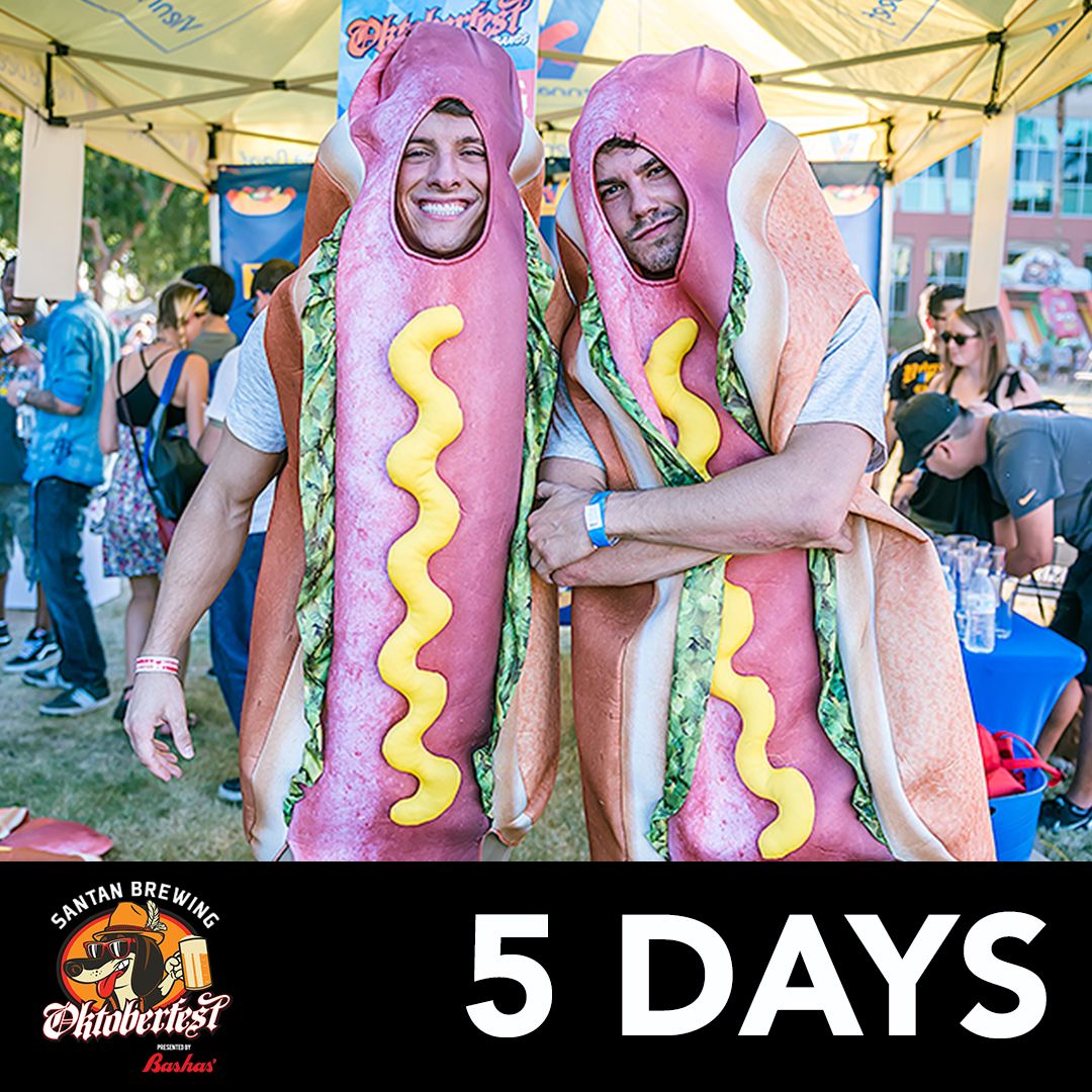 HOT DOG!🌭😂🍻 We only have 5 days left until the brats and dogs are let loose to party! Grab your drinking and brat eating buds and get your tickets online at our website. 😎