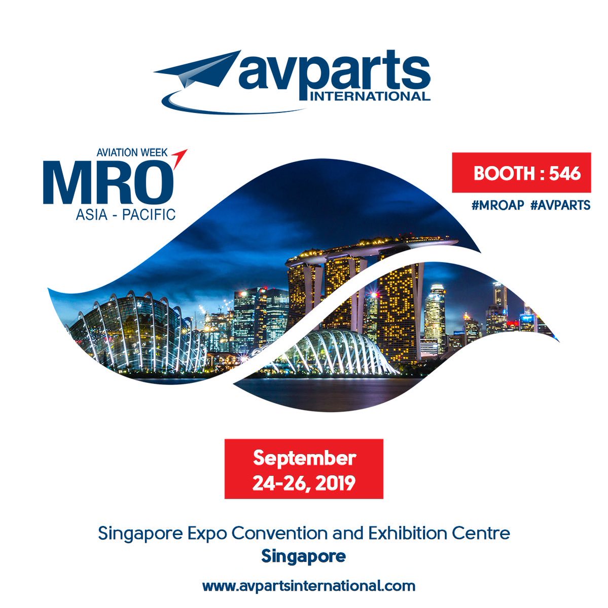 avpartsint's tweet photo. We are in Singapore at MRO Asia this week! Come by and visit our team at booth 546
#avparts #mroap https://t.co/CknfaApAPO