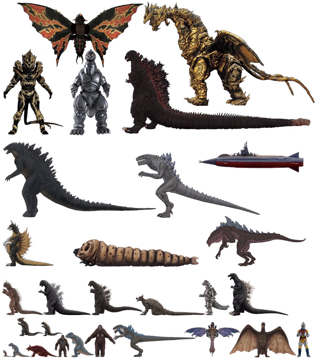kaijuzilla's tweet image. #kaijusizechart featuring: #monsterx #battra #kaiserghidorah #hesei #showa #mechagodzilla #baragon #shingodzilla #godzilla2014 #zilla #gotengo #gigan #mothra #godzillatheseries #varan #gojira #godzilla #anguirus #gmk #rodan #jetjaguar #gorosaurus #kingkong #megaguirus #godzilla98
