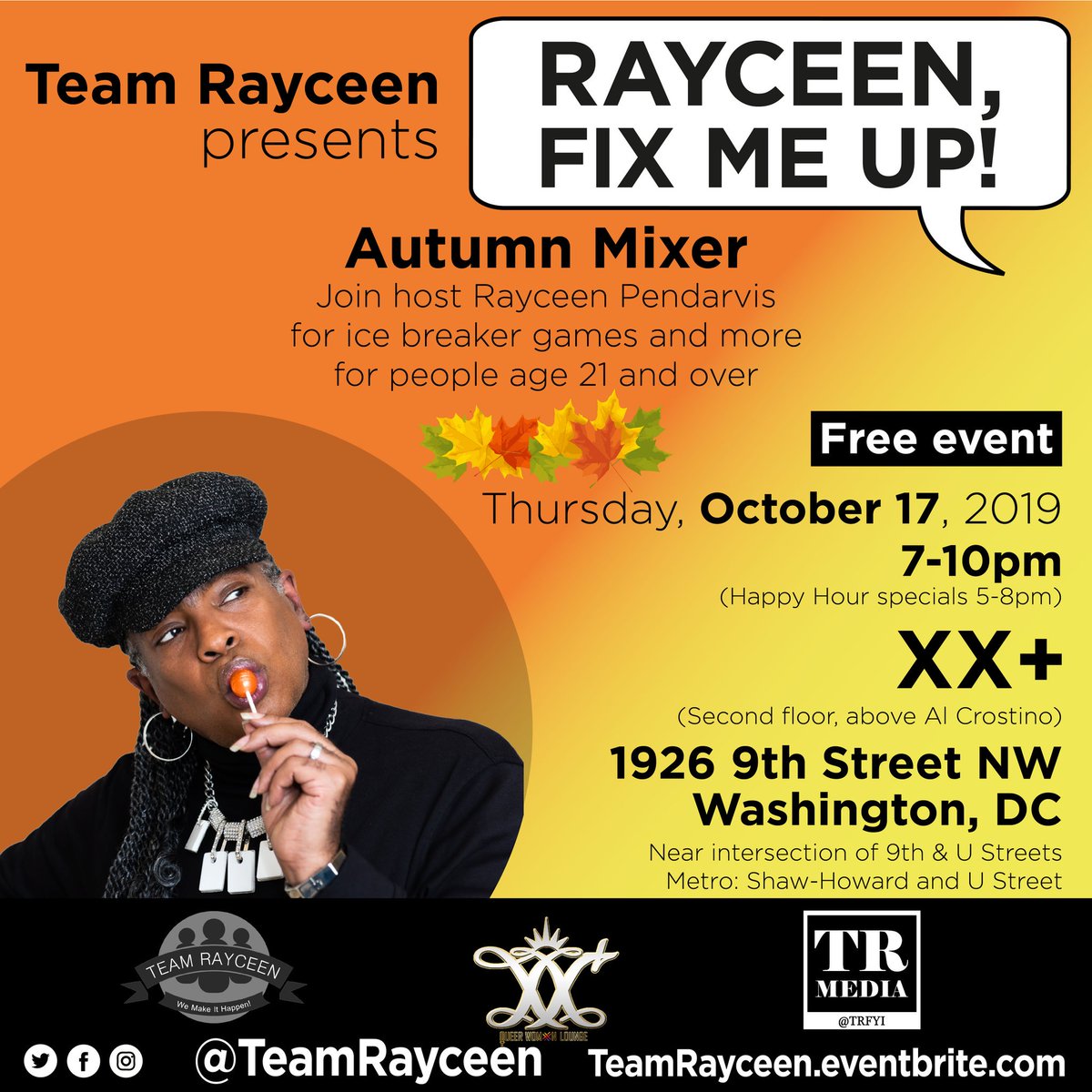 RayceenFans's tweet photo. Upcoming events with @RayceenHRH include
•Sept 23: Rayceen’s Reading Room #RRRDC
•Oct 2: @AskRayceen: Rayceen’s Game Night
•Oct 12: @FallfortheBook #FallForTheBook
•Oct 17: Rayceen, Fix Me Up!
•Oct 24: #AfroQueer
•Nov 6: @AskRayceen: Season Finale
🆓
https://t.co/xnDhaUoDfH https://t.co/a2QRrKmjDc