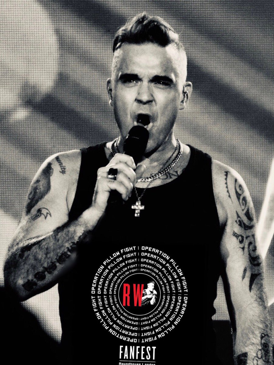 rwfanfest's tweet photo. How GORGEOUS would @robbiewilliams look wearing one of our#OperationPillowFight charity @DonnaLouiseUK vest tops at @RoundhouseLDN RT if you thinkYES! Have you ordered yours yet? https://t.co/c0gx7ti1Rl https://t.co/SW4owGwPy0
