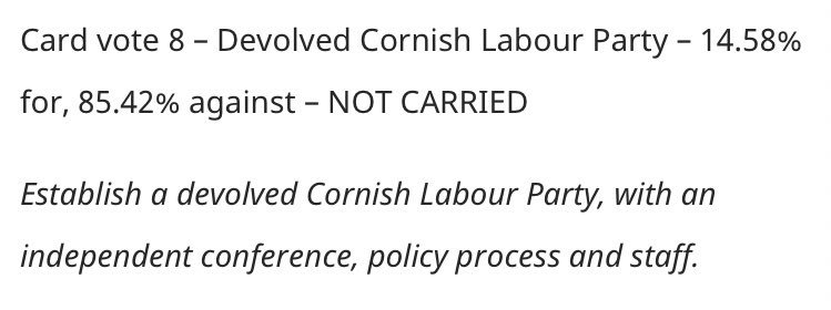 Forget Brexit, those with high hopes of an Independent Cornish Labour Party have had their hopes cruelly dashed by this conference. #Lab19