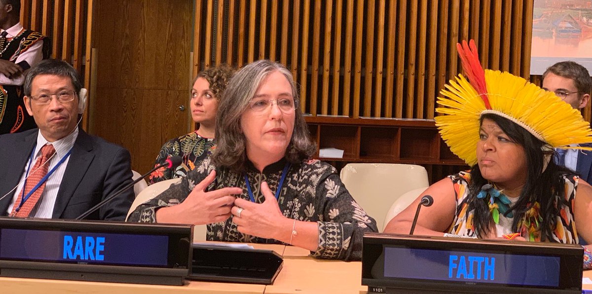 Rare_org's tweet photo. “Tackling the climate crisis and delivering on the #SDGs means changing mindsets and shifting social norms.” @PaulaCaballeroC, Rare Managing Director of Climate &amp; Water, at the @UN today. #climateweek #ClimateActionSummit https://t.co/QsZSGmyHLm