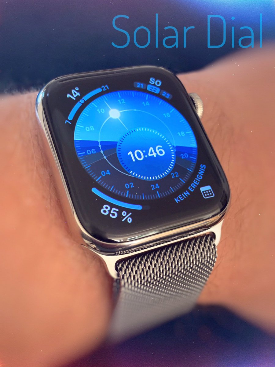 DANdFRA's tweet image. Stunning “Solar Dial” #watchface and original #milaneseloop #watchband on #applewatchseries5 #stainlesssteel #apple #watchos6 #applewatch