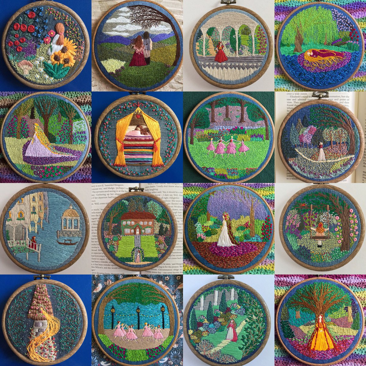 I began my #embroidery journey in Jan 2018,  I’ve dabbled in #fairytales, #classicliterature, #Shakespeare, #ballet &amp; #ethereal ladies, with #nature also playing an important part. I’m not technical but I hope I’ve created my own style #stitchedart #handmadehour #thesewingsonbird
