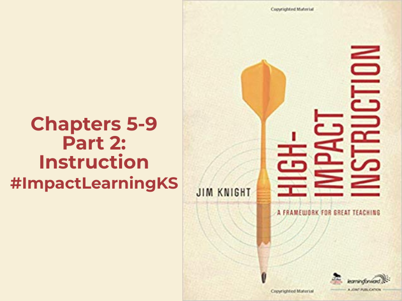 HeathPeine's tweet photo. Our book study on "High Impact Instruction" by 
@jimknight99 continues this week in my Advanced Instructional Methods class as we explore chapters 5-9.  When my students read something that impacts their classroom practices, they will retweet this and share! #ImpactLearningKS https://t.co/qfW8oaMJhG