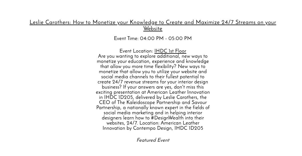 tkpleslie's tweet image. #DallasDesignWeek attendees: I look forward to seeing you at my presentation this Thurs., 9.26, from 4:00-5:00 in IHDC 205! 

Learn how to monetize your knowledge in new ways! Put your website &amp;amp; social channels to work earning money for you, 24/7! #DesignWealth #SavourPartnership