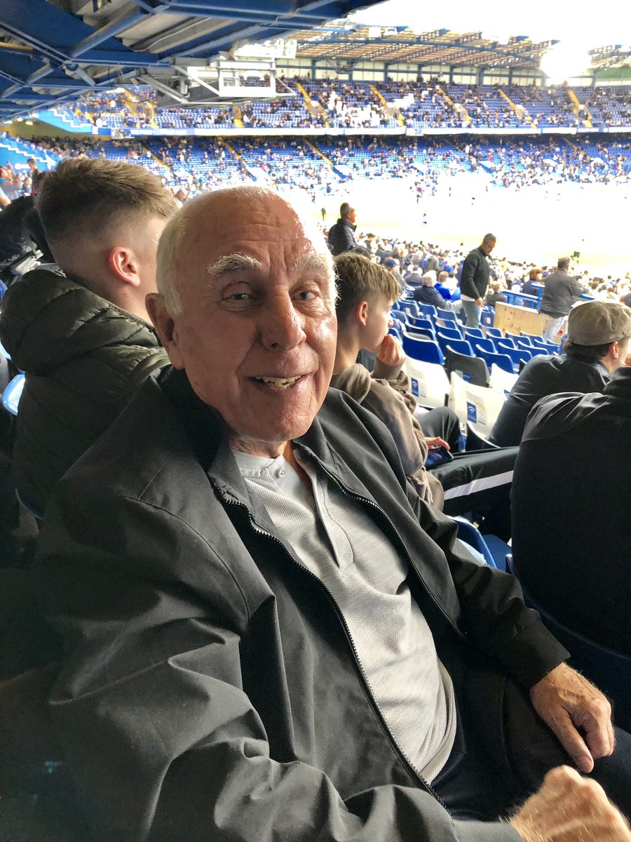 mrasaunders's tweet photo. This my good friend Alf Blandford - I've had the absolute pleasure of sitting next to him in the West Stand since it opened ...if you see him about go up and shake his hand - he's the scout who discovers Tammy Abraham , RLC and Tomori .... https://t.co/R8GTFAXKLY