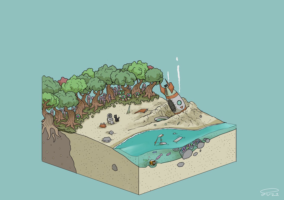 「そこにいるもの
#gozzVignetteArt 」|gozz/ごず🏝のイラスト