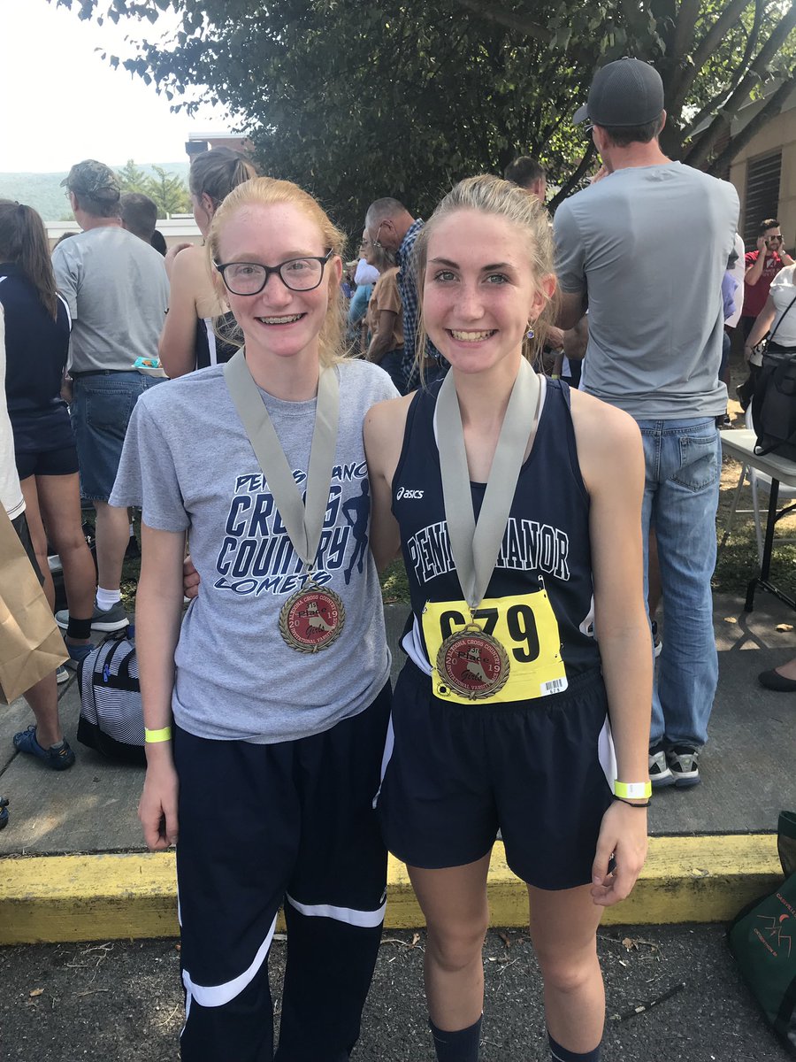 Heritage_Confer's tweet photo. Penns Manors XC girls ran at the Altoona invitational yesterday.
They placed 6th out of 29 schools and 2nd in single A.
Ally Ghiardi and Kate Ghiardi earned medals by placing in the top 40 🏅 #pennsmanorhighschool #pmxc #heritageconference https://t.co/KKGUsfRwAB