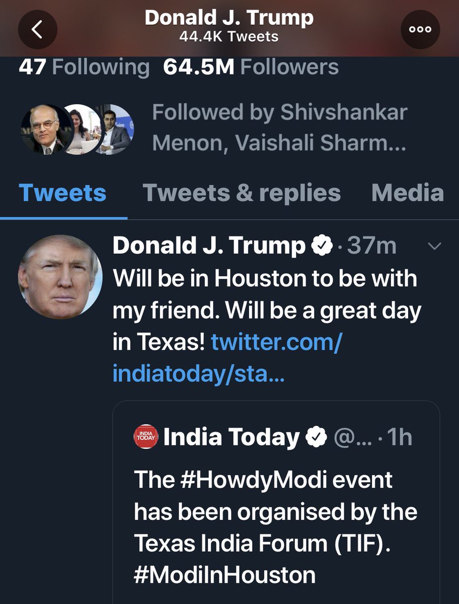theRohitBansal's tweet photo. @realDonaldTrump So, the DT mega handle tweets a warm reply on an Indian media handle, describes PM as his friend (without even needing to identify him by name) 👍. 

Team @ImranKhanPTI (and jehadis in tow) may want to note *the power of India’s soft power...*

#HowdyMody https://t.co/lPeCyFnMd5