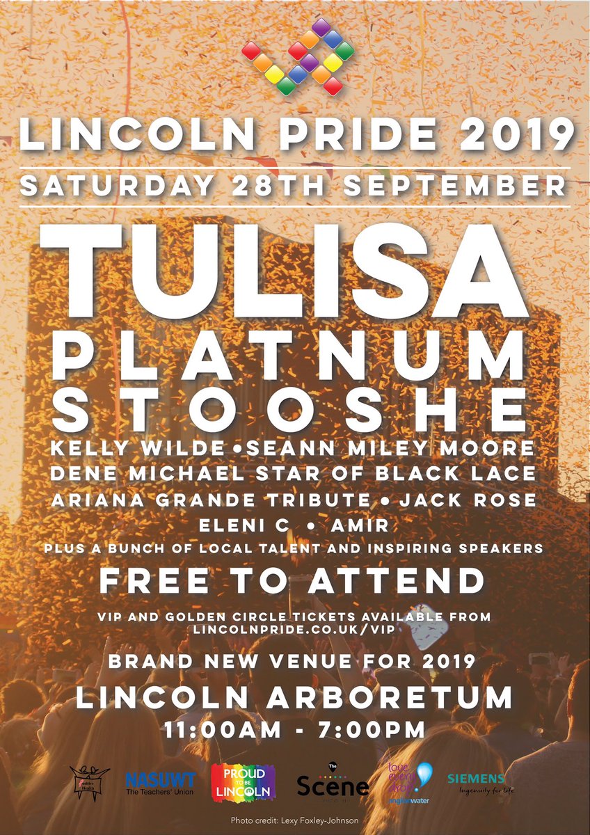 It’s here! The full line-up for Lincoln Pride 2019. Less than a week to go. Who are you most excited to see?