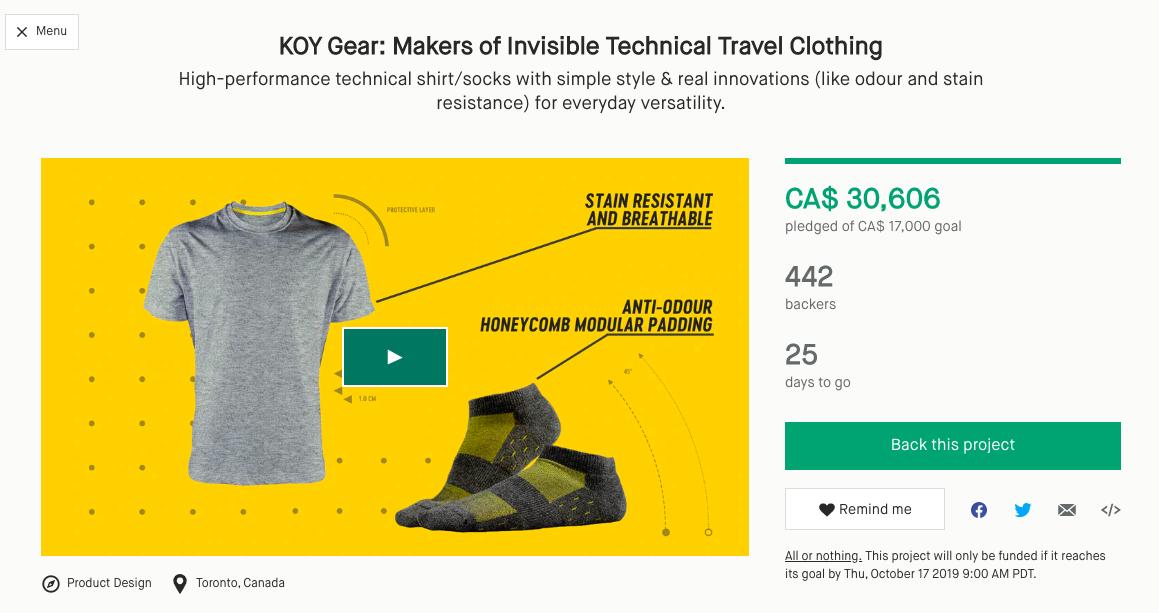 patrick_koygear's tweet photo. 30K! Wow, thank you all! That is the number we hit on my last #Kickstarter campaign for breathable silver fibre underwear but now we've reached that in 1/5th the time! https://t.co/HkD3OlsEX3