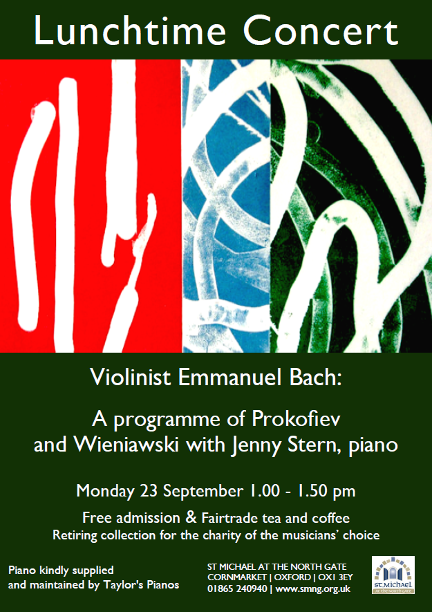 smng_oxford's tweet image. Music on Mondays 23/09, 1-1:50. Violinist Emmanuel Bach with Jenny Stern, piano. Free entry &amp;amp; fair trade tea coffee
taylorpianos.co.uk