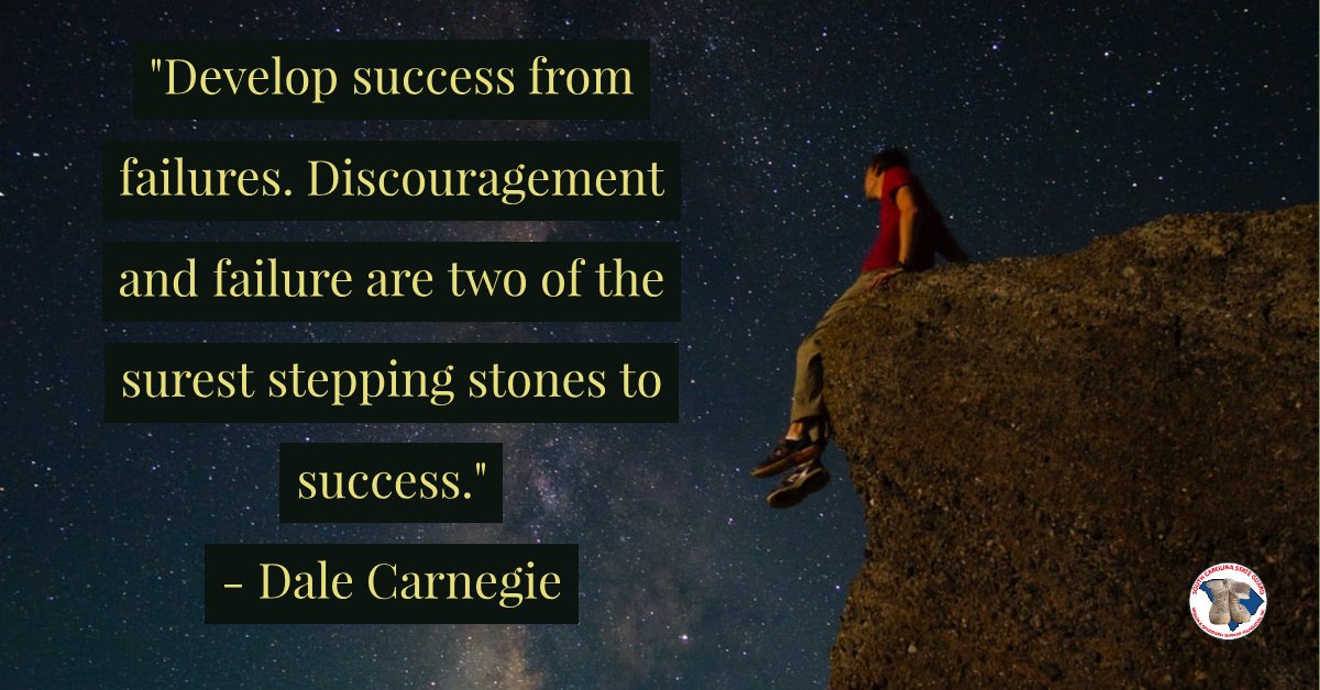 SCSGMOPS's tweet photo. #SundayThought ~ "Develop success from failures. Discouragement and failure are two of the surest stepping stones to success." - #DaleCarnegie https://t.co/WUfxhx5CS4