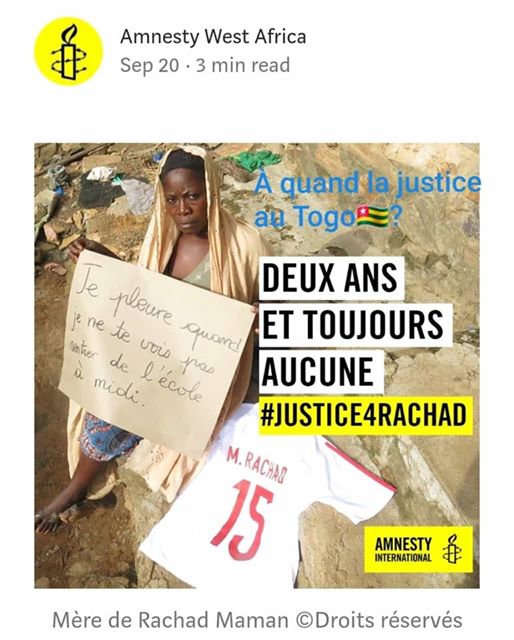 KatakouFovi's tweet photo. #Milawoe
#BringBackOurFreedom 

Rachad Agrigna, mort des suites des balles reçues à Bafilo le 20 septembre 2017 lors des manifestations pacifiques pour le PAIN et l'EAU pour tous à travers l'exigence de la #C92Originelle . Il a rendu l'âme le 22 Septembre . 
#JusticePourRachad https://t.co/86LU87Srkw