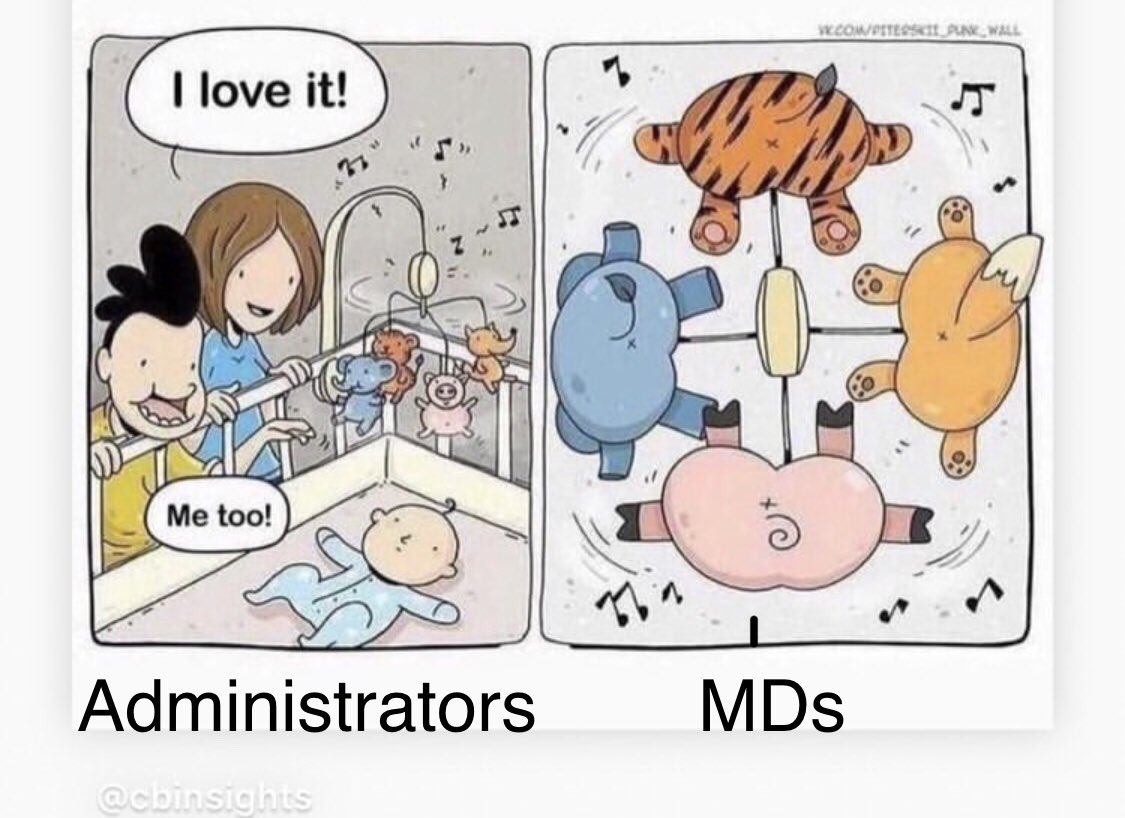 brettcoxmd's tweet photo. Literally the best description of an EMR I have ever seen.  Perhaps we should have doctors developing these programs instead of administrators and billers who don’t practice medicine?  Credit to @consultingcmdy. @EPICEMRparody @protoninfo @ARRO_org @DrewMoghanaki https://t.co/Z89hkEzvYk