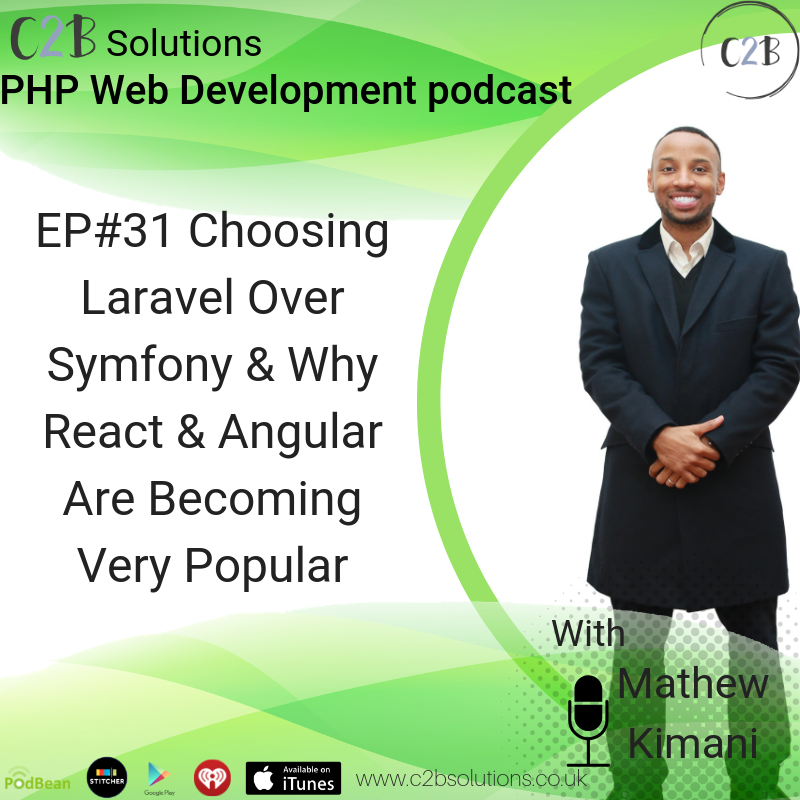 Bx3Kimani's tweet photo. Listen to our PHP Podcast with @Mattkimani This episode is about Choosing Laravel Over Symfony & Why React & Angular Are Becoming Very Popular! Listen in here-> https://t.co/uCR8gCimRC
#PHP #PHPpodcast #WebDeveloper #WebDeveloperPodcast #C2BPodcast #C2BPHPpodcast #PHPwebDeveloper https://t.co/4vZbPBZA0Z