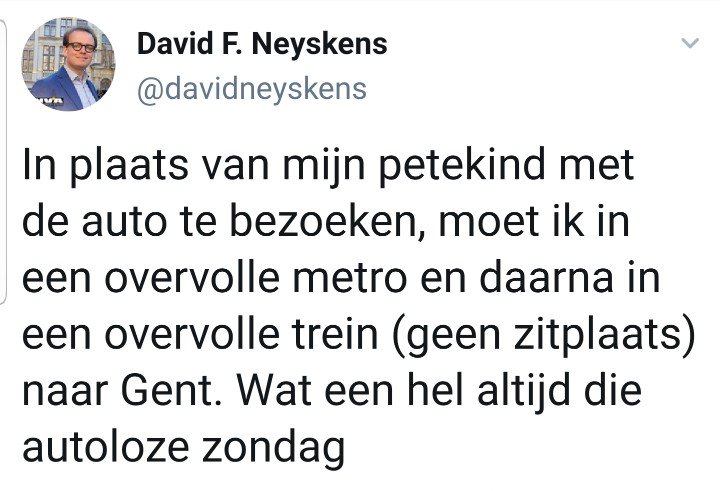 Deopiniemaker's tweet photo. BREAKING.
Een Nva'er heeft het openbaar vervoer genomen @Bart_DeWever.
Hij is klaar voor de Raad van Bestuur naast afbraak #Descheemaecker https://t.co/SY1K0cSjp1